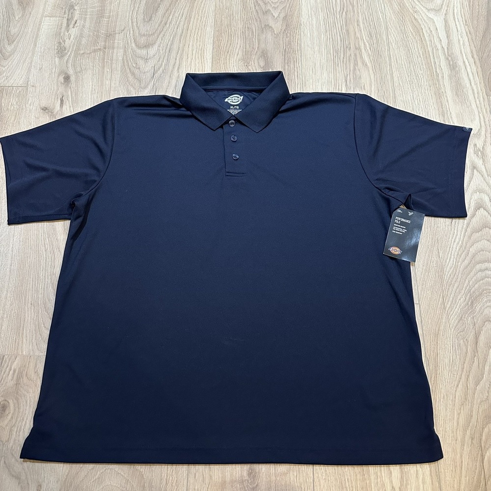 NWT Dickies Men's XL Performance Polo Short‎ Sleeve Shirt Navy Blue WS247FIN2